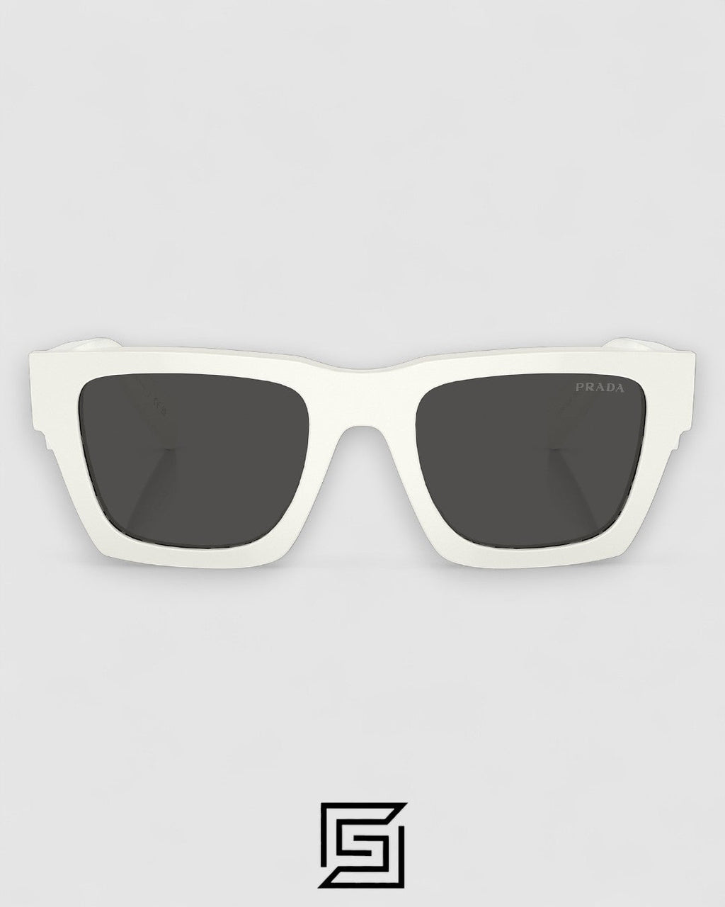 Prada SPR A06S Black Lenses White Frame