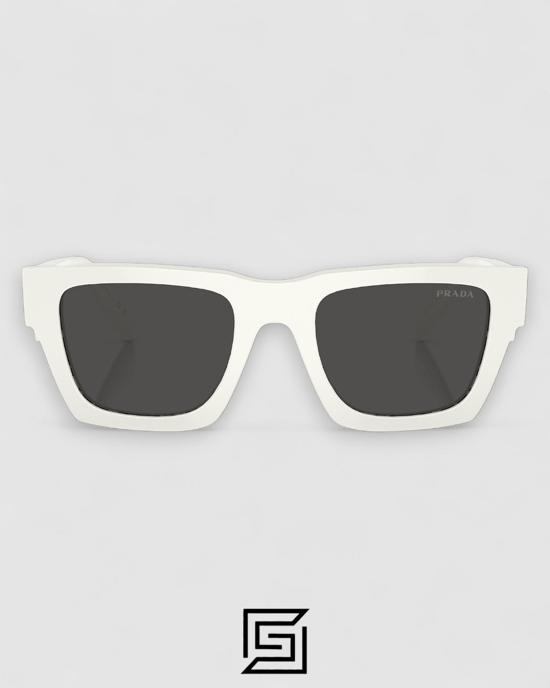 Prada SPR A06S Black Lenses White Frame
