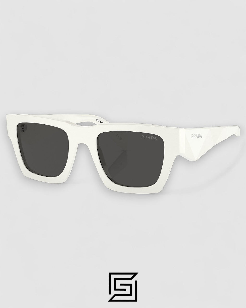 Prada SPR A06S Black Lenses White Frame