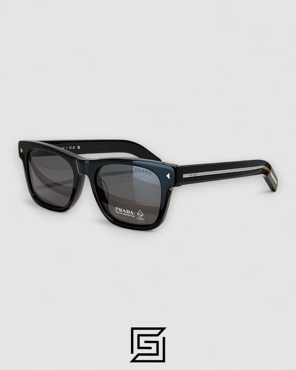 Prada SPR 17SF Black Lenses Black Frame