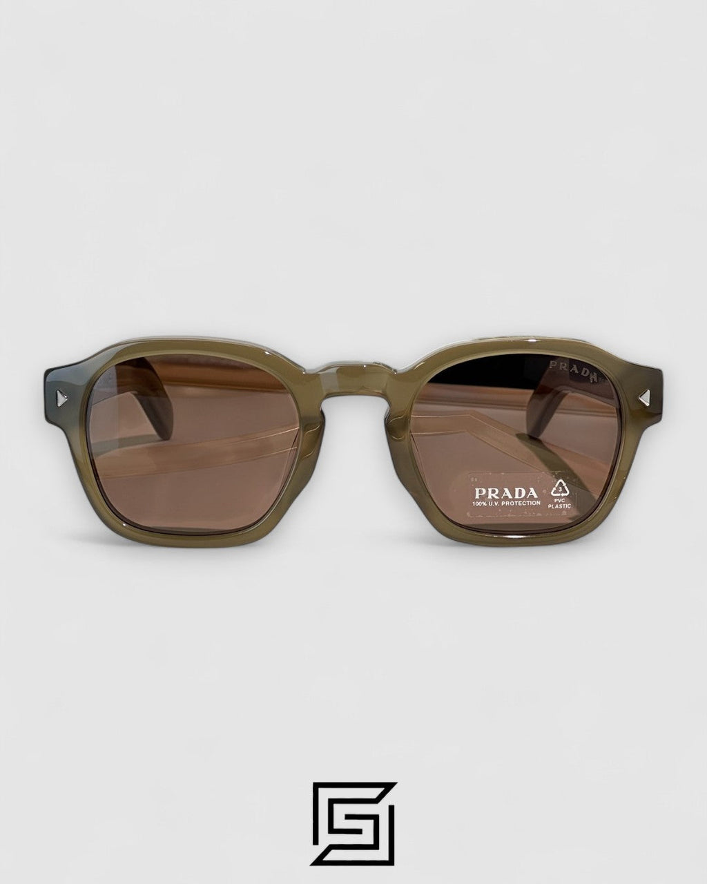 Prada SPR A16 Brown Lenses Transparent Brown Frame