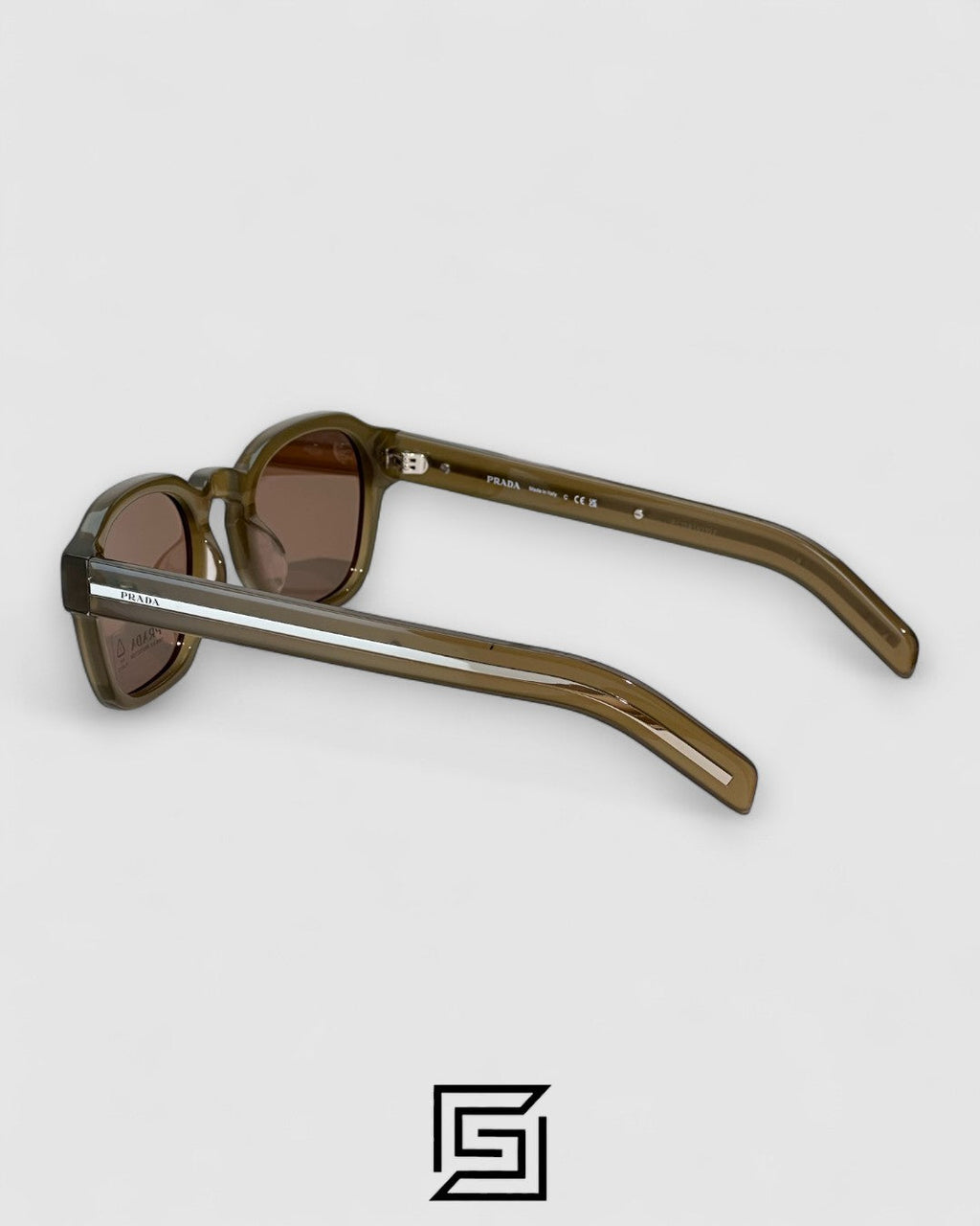 Prada SPR A16 Brown Lenses Transparent Brown Frame
