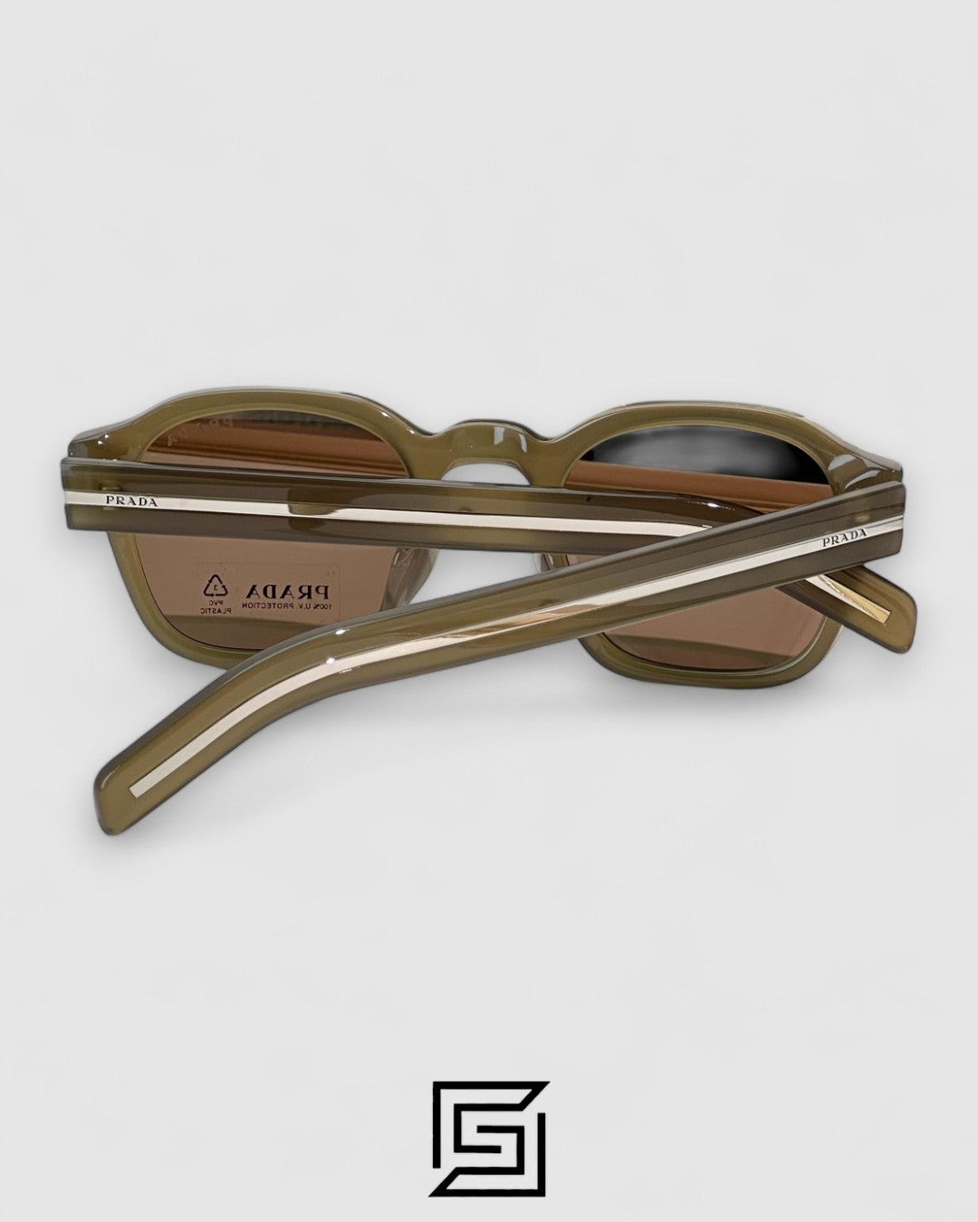 Prada SPR A16 Brown Lenses Transparent Brown Frame