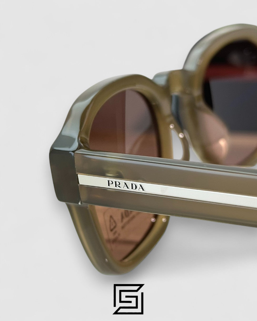 Prada SPR A16 Brown Lenses Transparent Brown Frame
