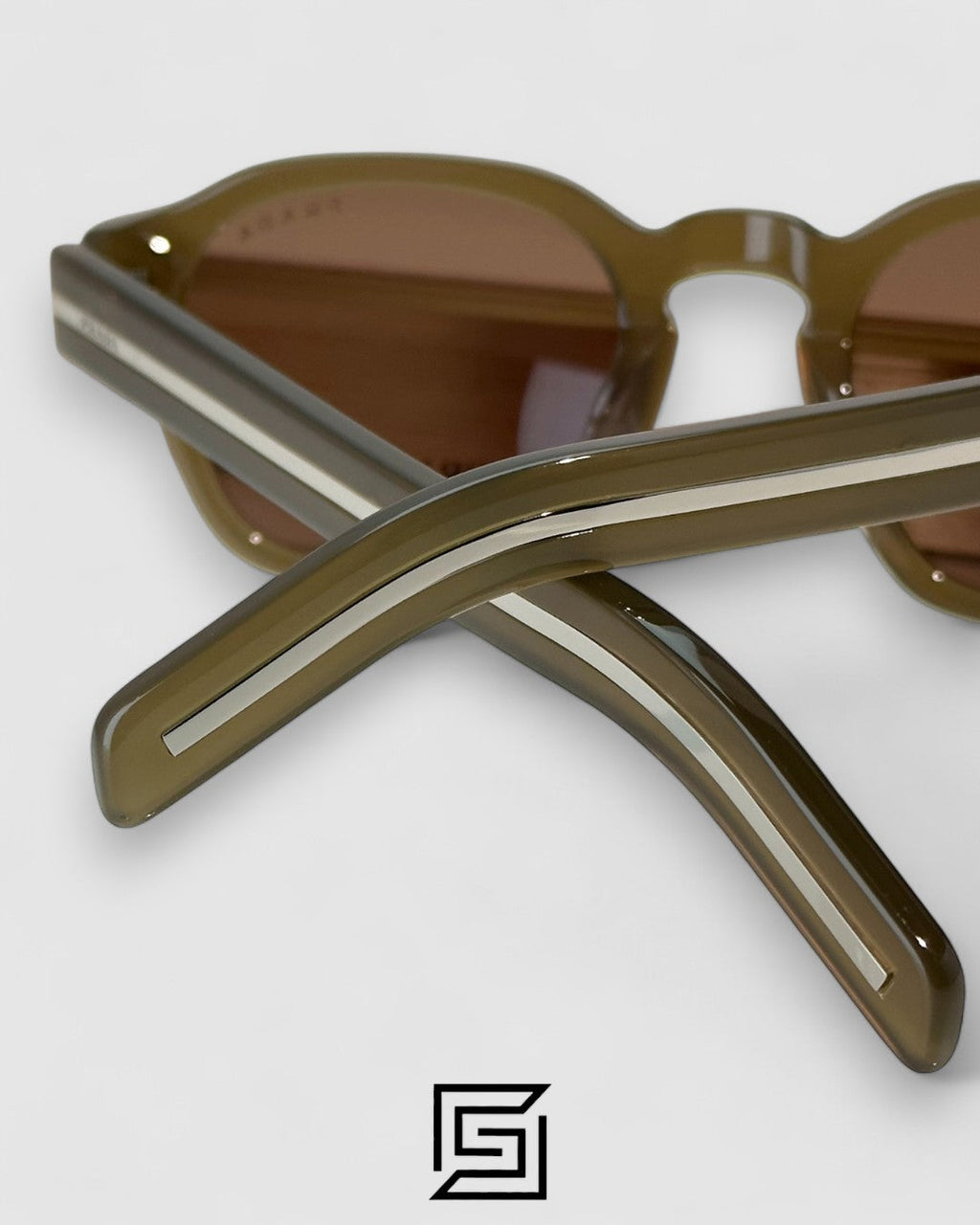 Prada SPR A16 Brown Lenses Transparent Brown Frame