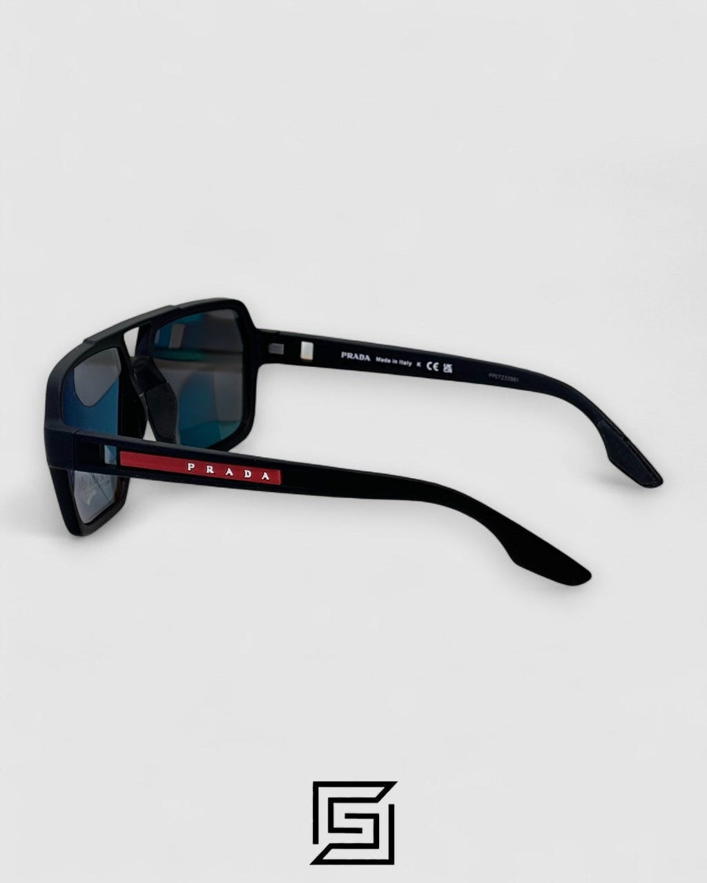 Prada SPS 01X Red Mirror Lenses Black Frame