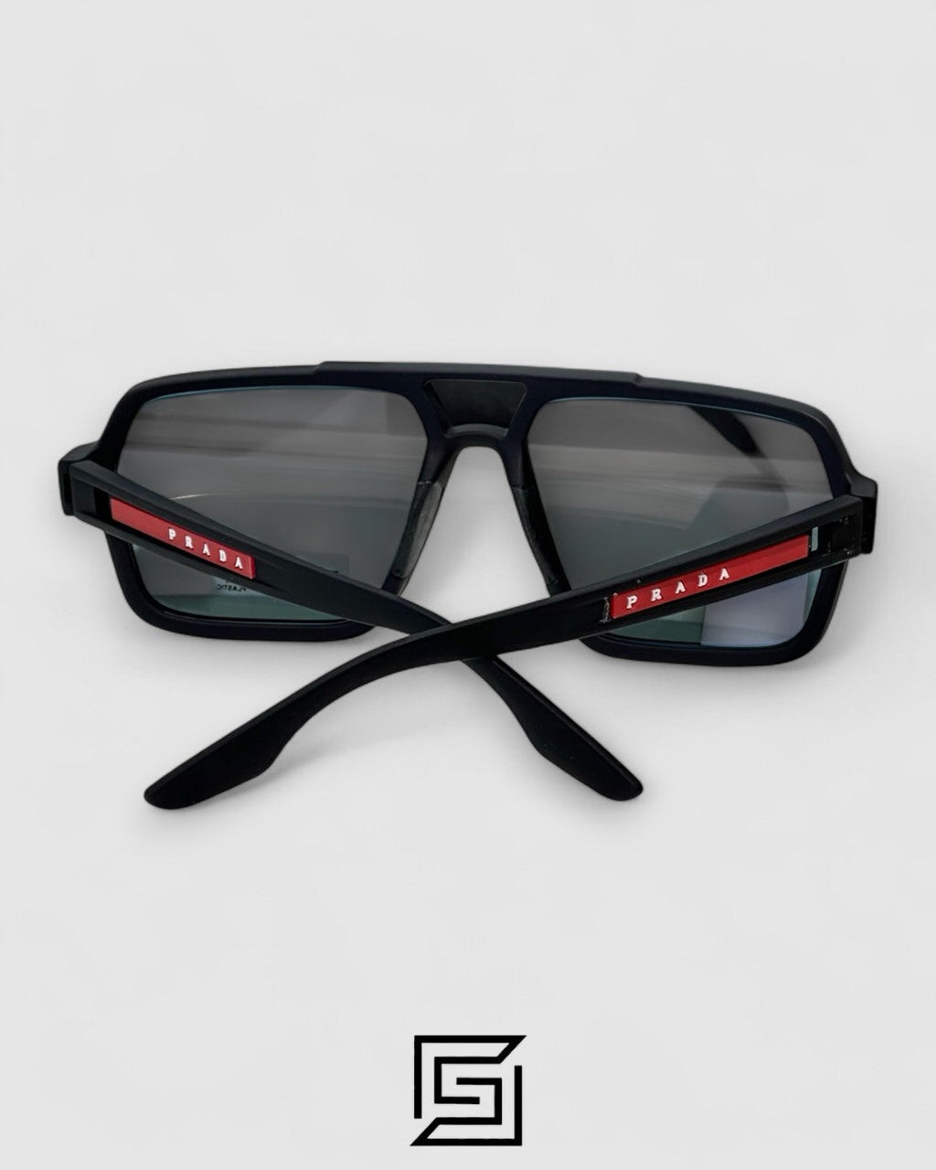 Prada SPS 01X Red Mirror Lenses Black Frame