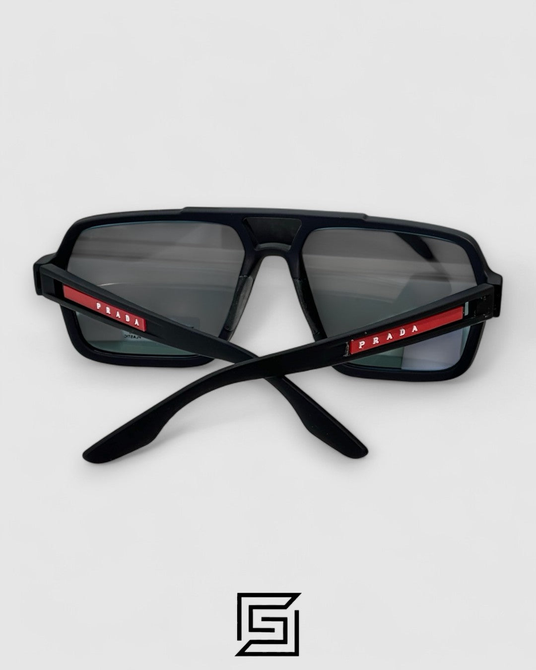 Prada SPS 01X Red Mirror Lenses Black Frame