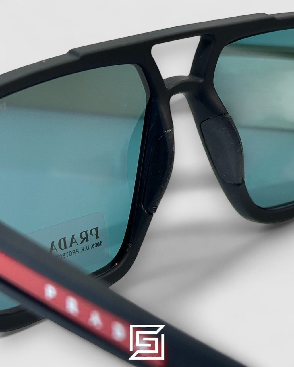 Prada SPS 01X Red Mirror Lenses Black Frame