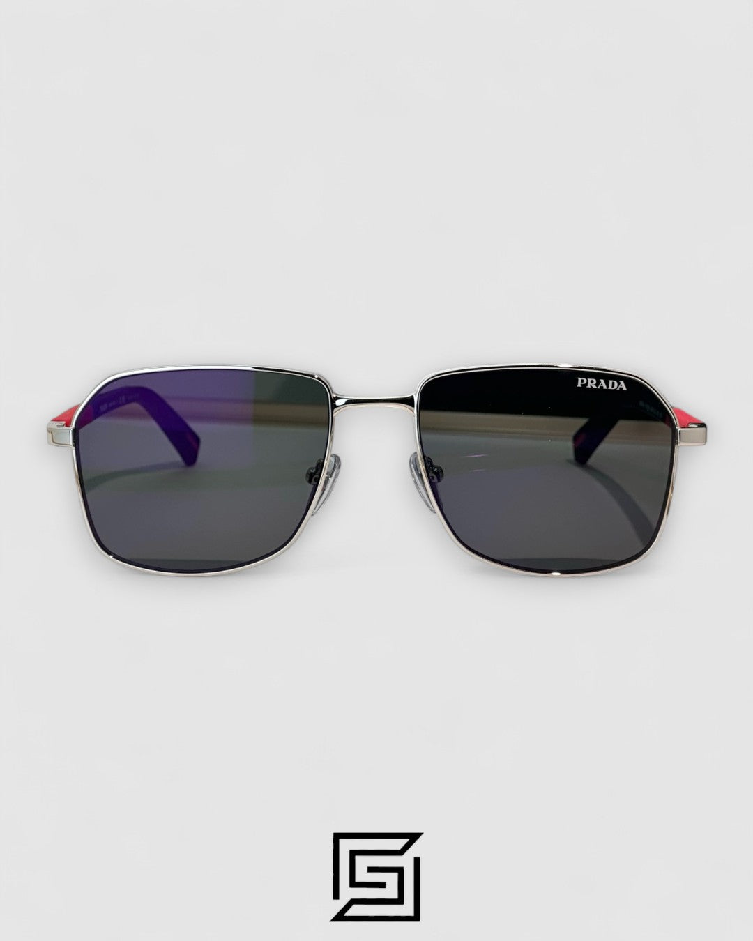 Prada SPS A51 Blue Mirror Lenses Silver Frame