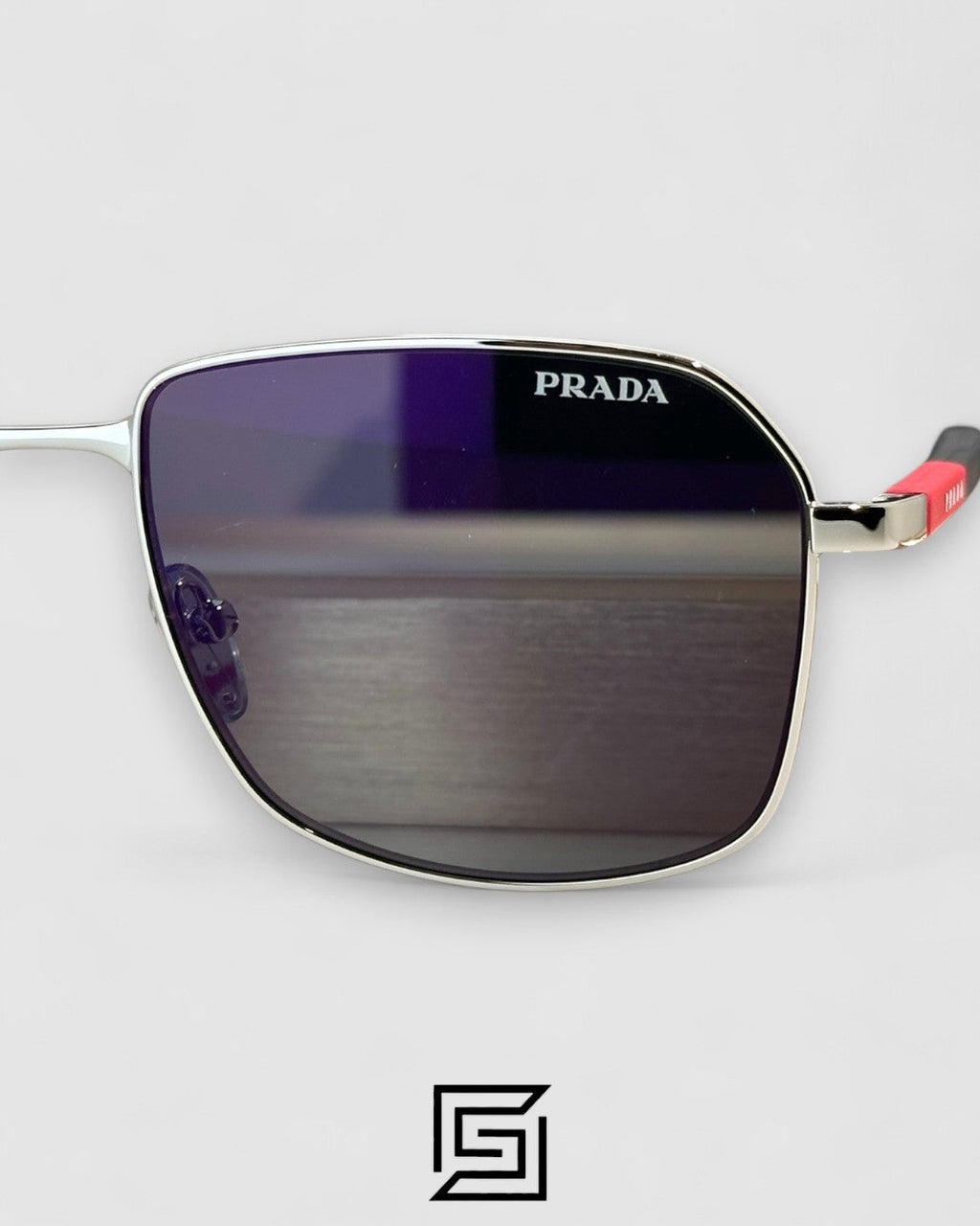 Prada SPS A51 Blue Mirror Lenses Silver Frame