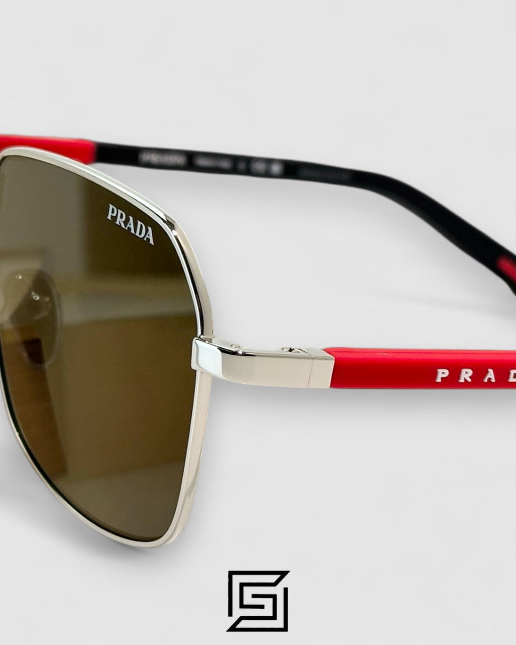 Prada SPS A51 Blue Mirror Lenses Silver Frame