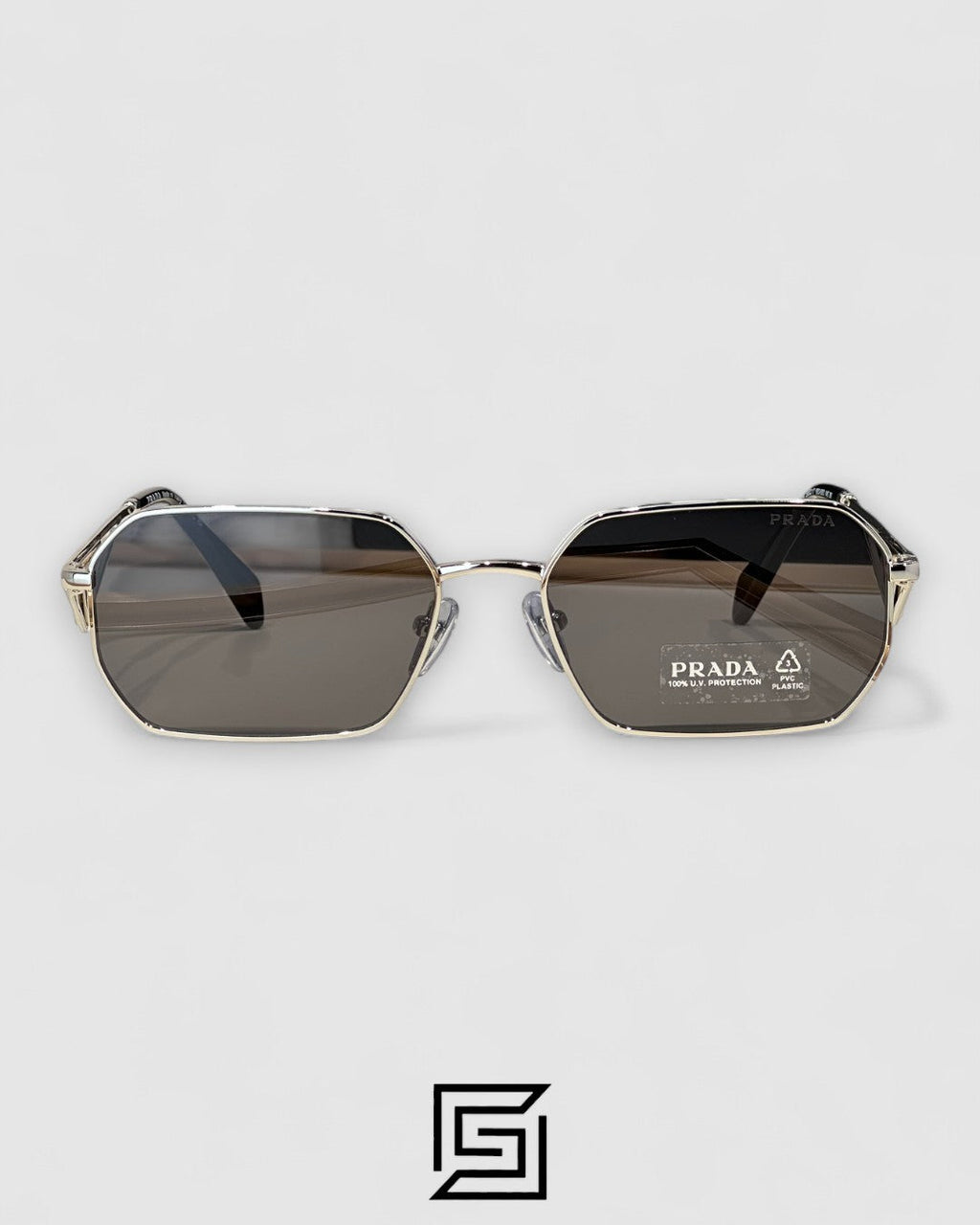 Prada PRA51S Black Lenses Silver Frame