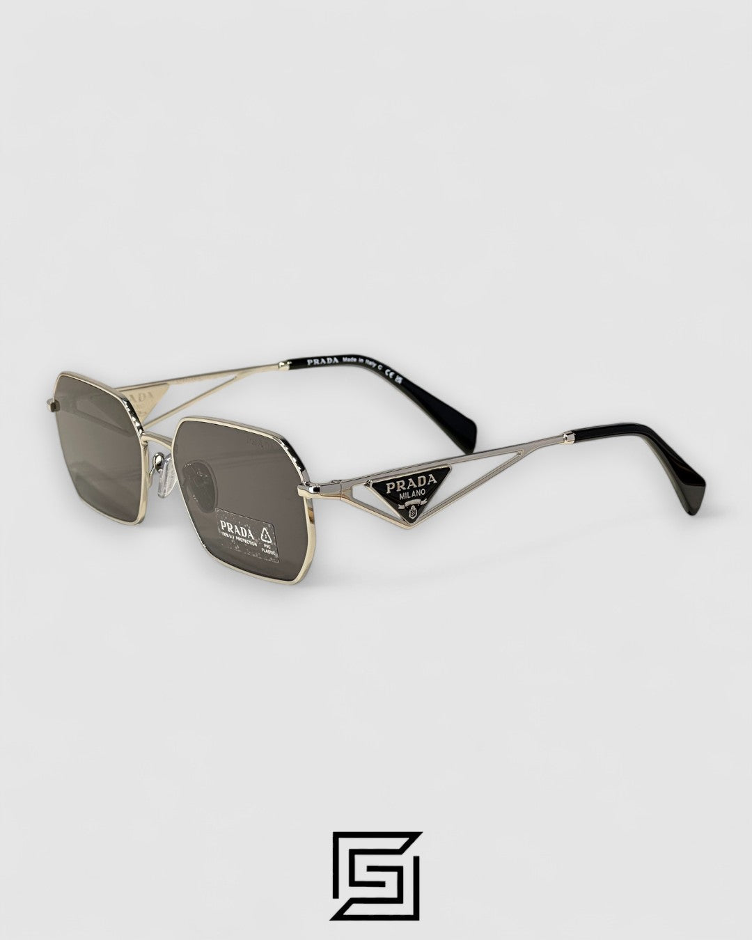 Prada PRA51S Black Lenses Silver Frame