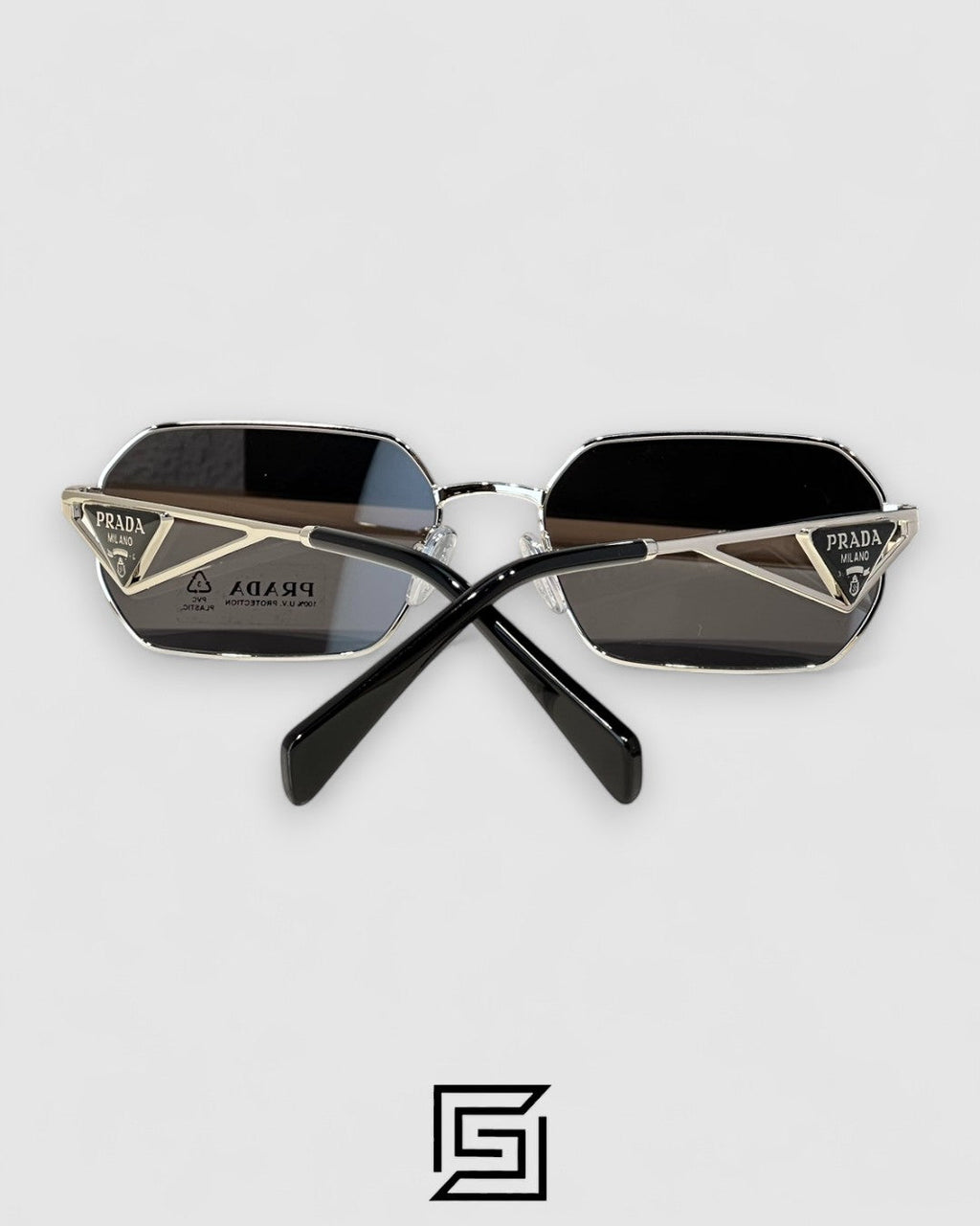 Prada PRA51S Black Lenses Silver Frame