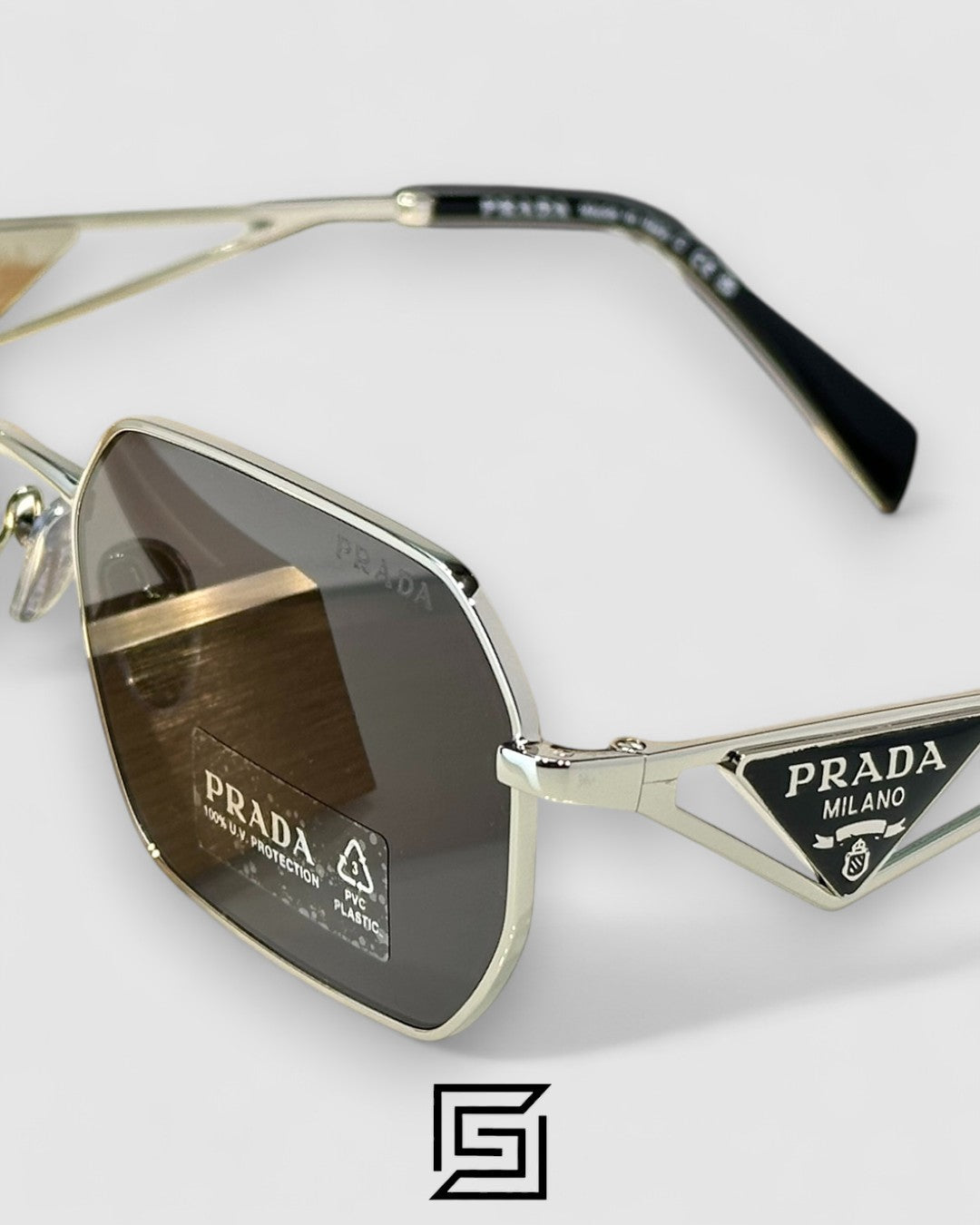 Prada PRA51S Black Lenses Silver Frame