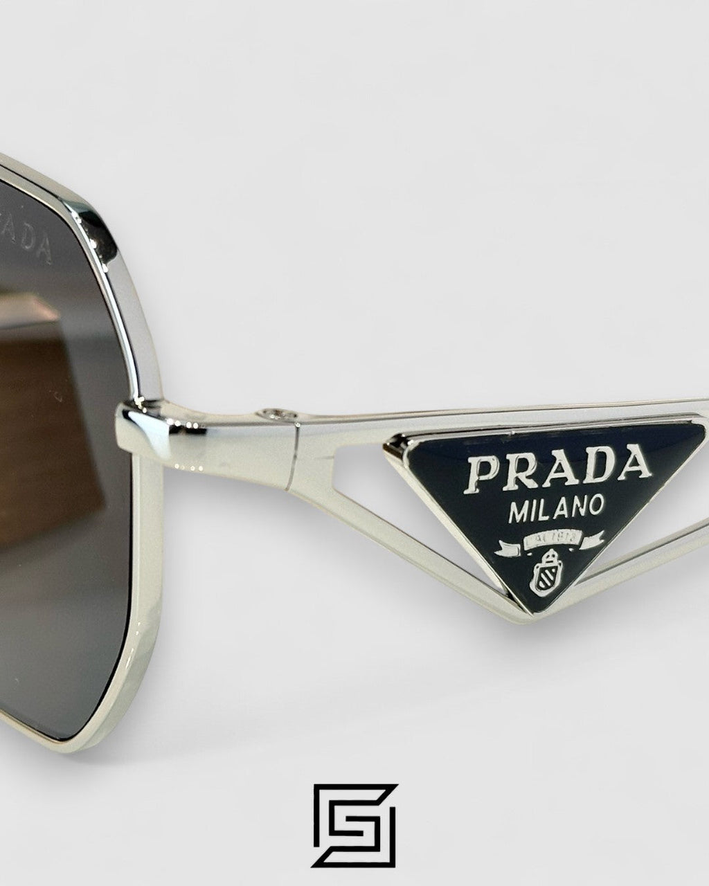 Prada PRA51S Black Lenses Silver Frame