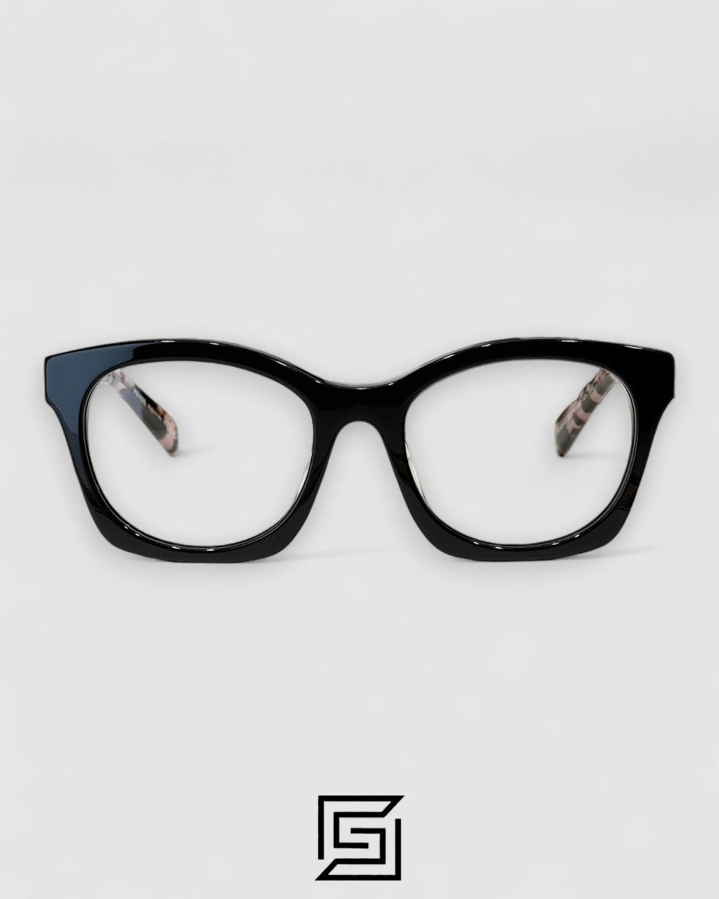 Prada VPR A05 Black Frame Pink Brown Tiger Arm