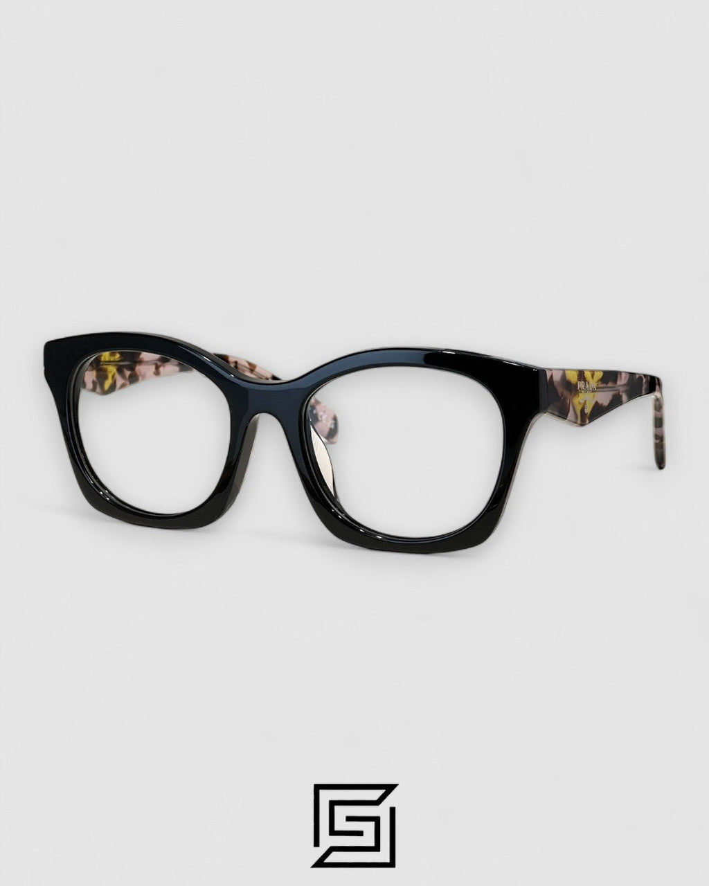 Prada VPR A05 Black Frame Pink Brown Tiger Arm