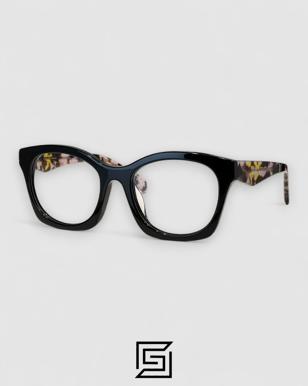 Prada VPR A05 Black Frame Pink Brown Tiger Arm