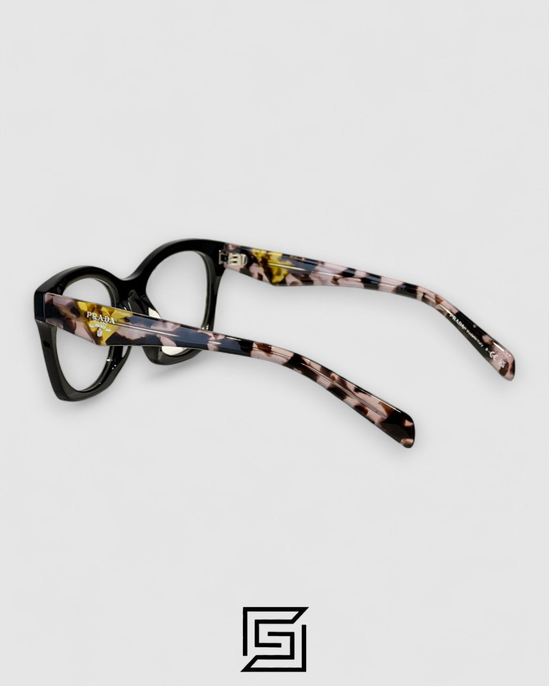 Prada VPR A05 Black Frame Pink Brown Tiger Arm