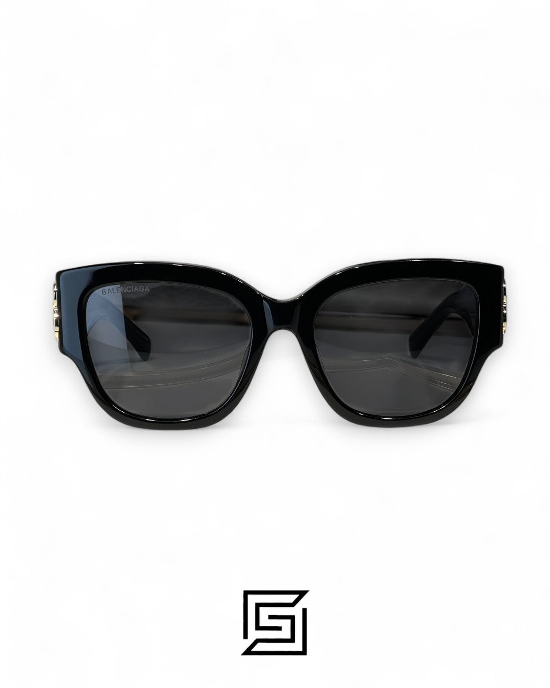 Balenciaga BB0323SK عدسات سوداء إطار أسود