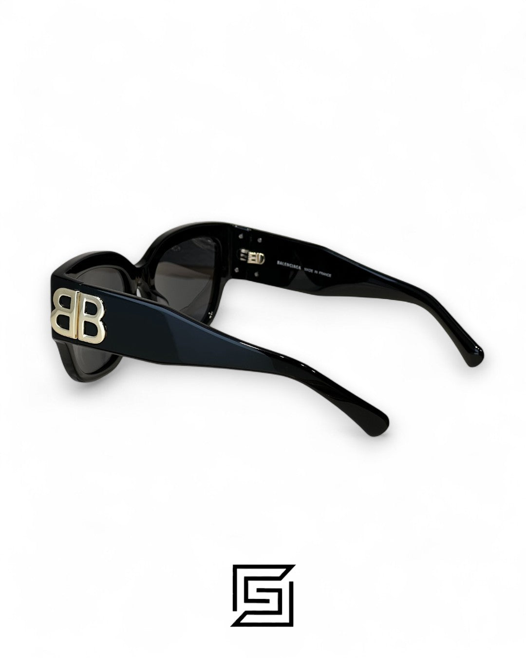 Balenciaga BB0323SK عدسات سوداء إطار أسود
