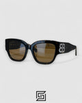 Balenciaga BB0323SK عدسات سوداء إطار أسود