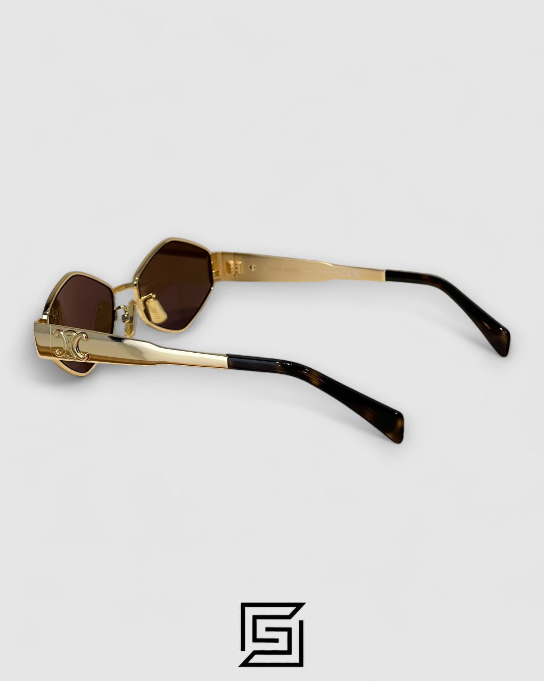 CELINE CL40254U عدسات بنية إطار ذهبي وردي