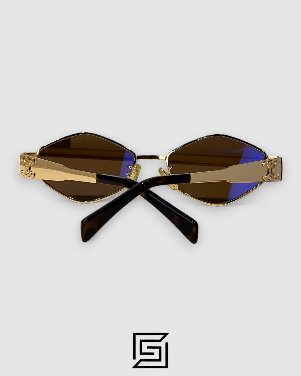 CELINE CL40254U عدسات بنية إطار ذهبي وردي