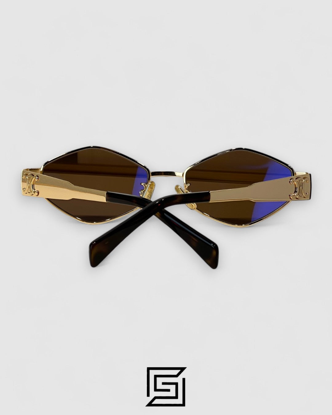 CELINE CL40254U عدسات بنية إطار ذهبي وردي