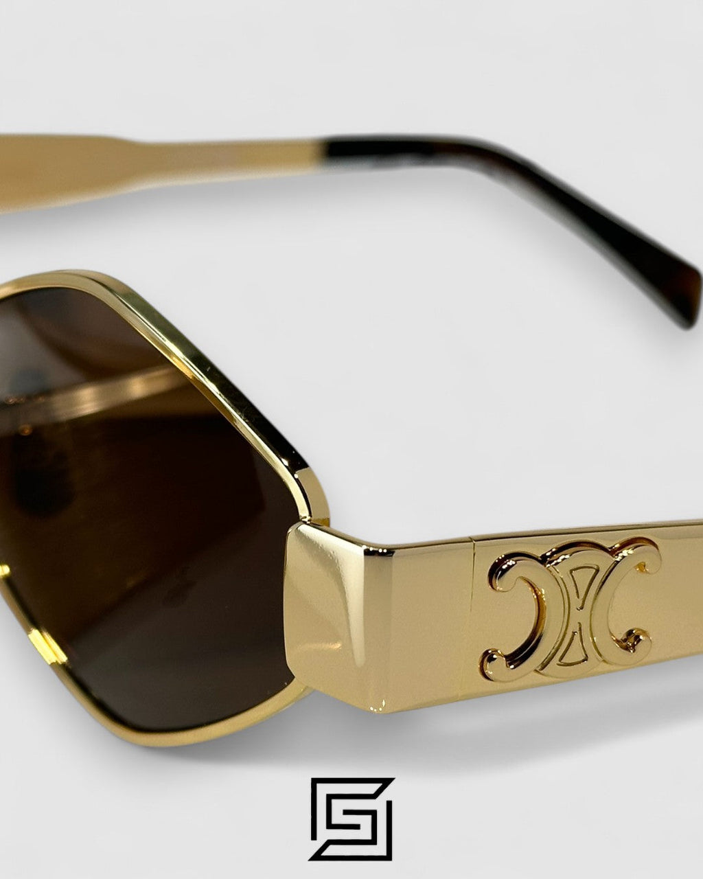 CELINE CL40254U عدسات بنية إطار ذهبي وردي