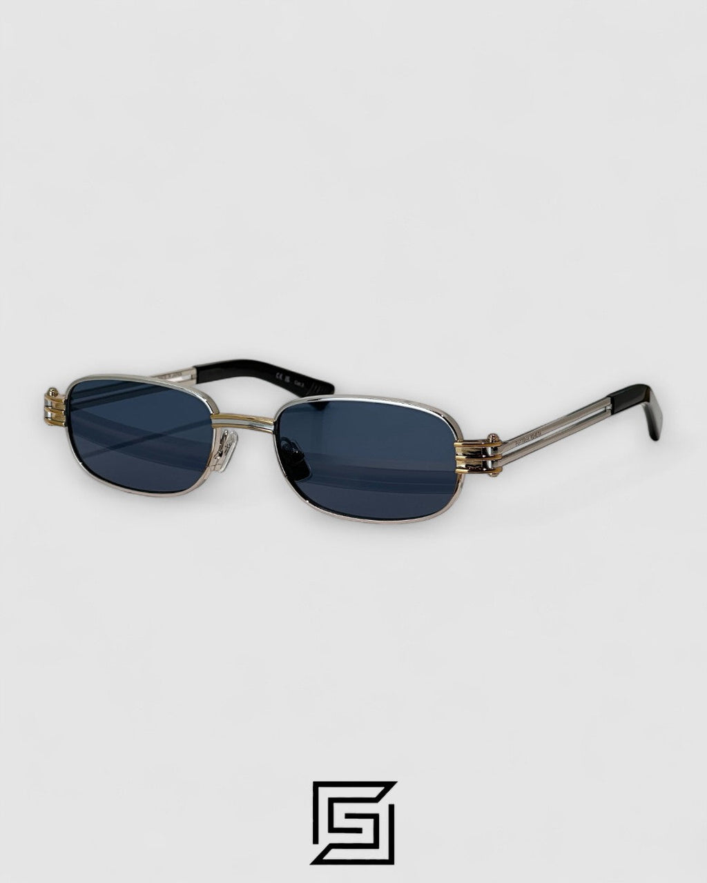 Bottega Veneta BV1381S عدسات أزرق داكن إطار نصف ذهبي