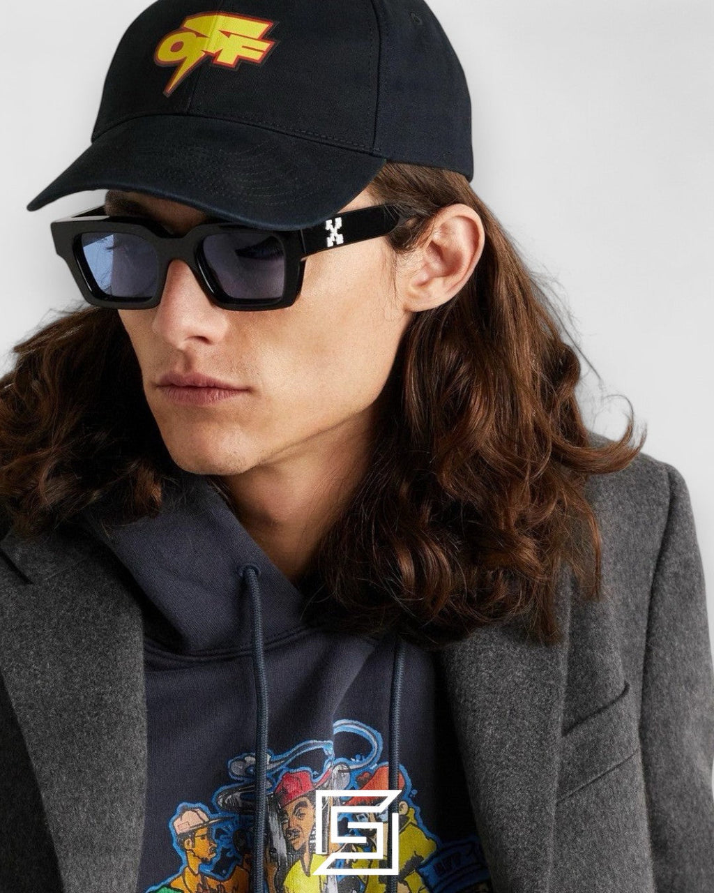 Off-White OER111 Black Lenses White Frame