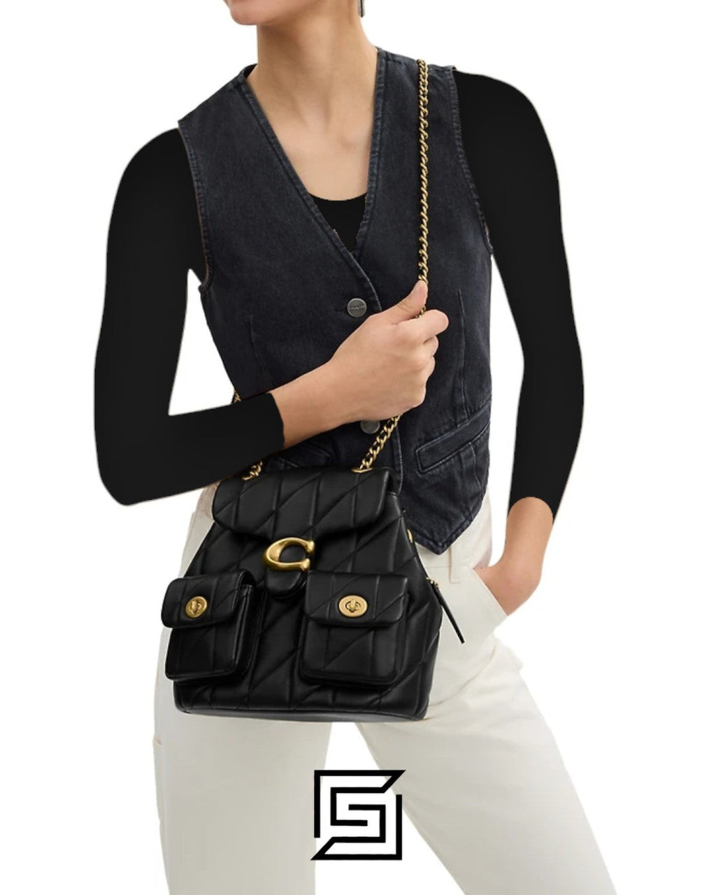 Coach Tabby Backpack With Quilting CU076 Black