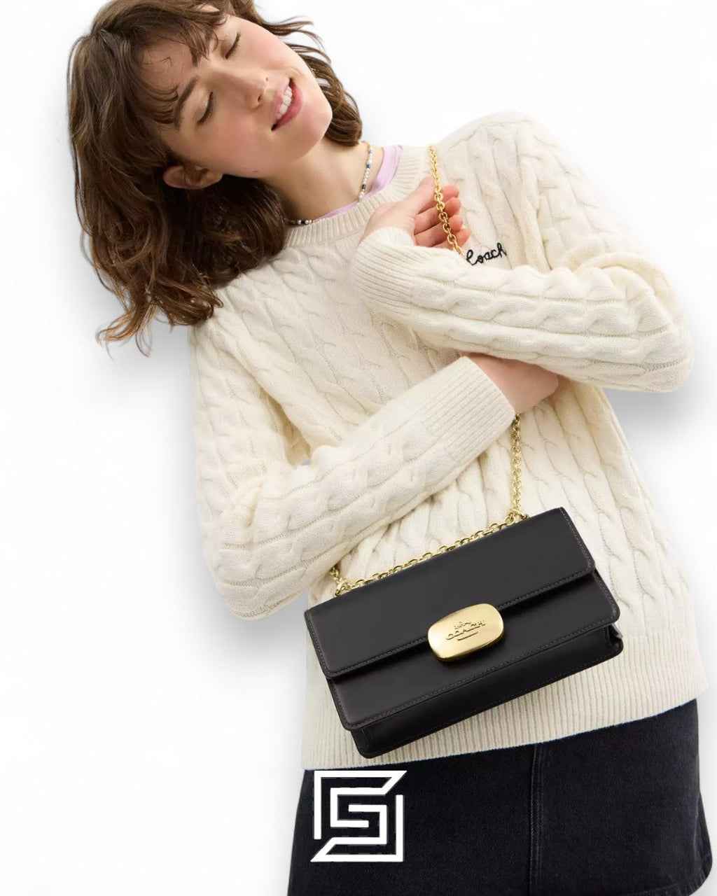 Coach Eliza Flap Crossbody Bag In Black – Style No. CR529 CP008
