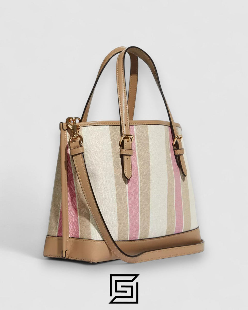 Coach Mollie Tote Bag 25 In Signature Jacquard With Stripes Style No. C8416