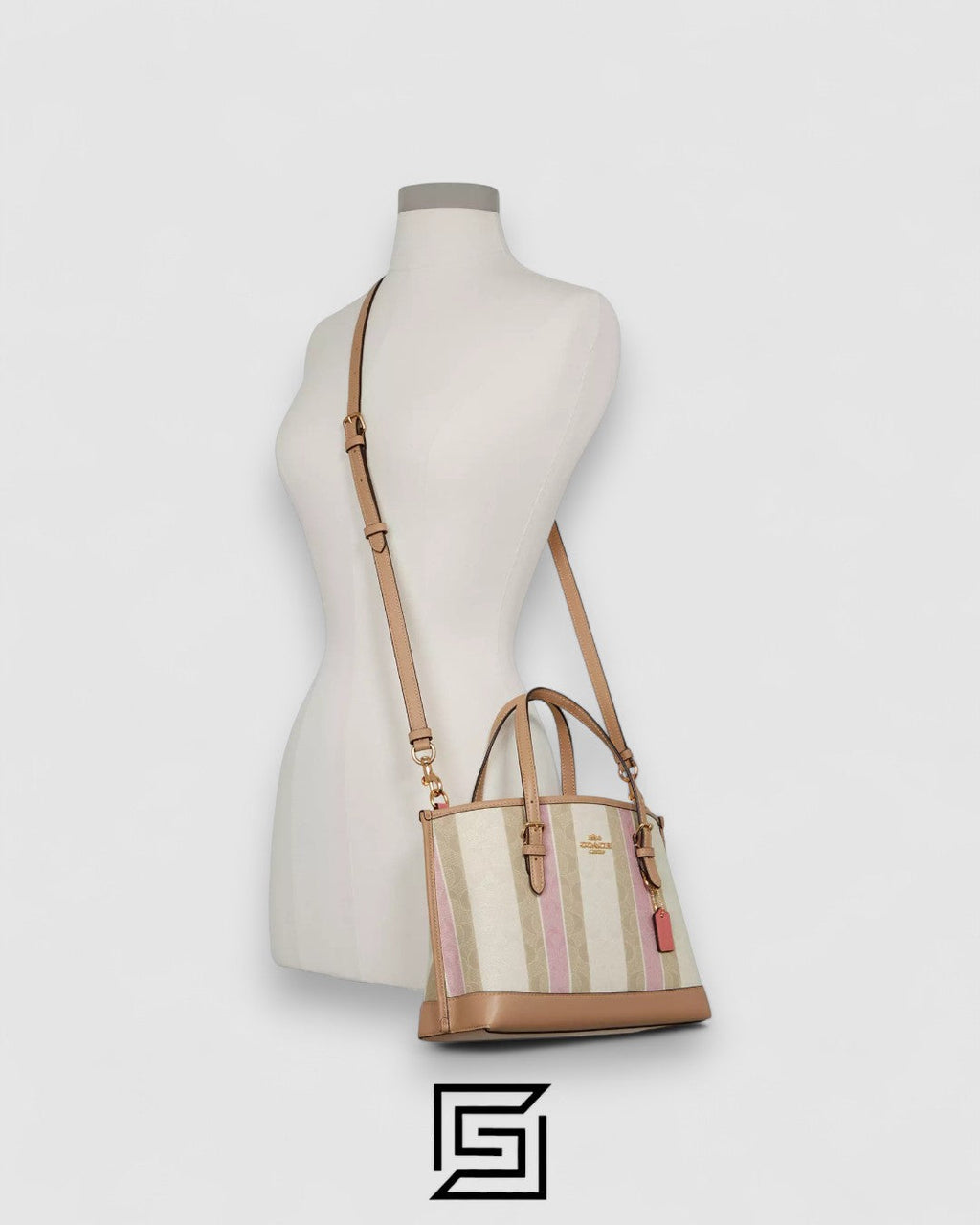 Coach Mollie Tote Bag 25 In Signature Jacquard With Stripes Style No. C8416