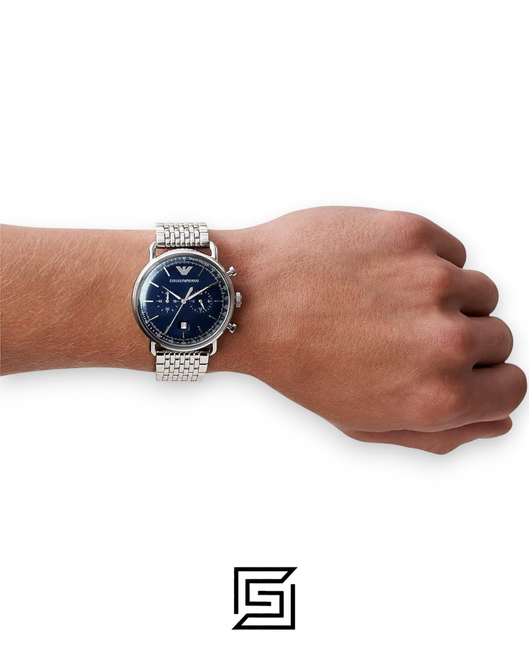 Emporio Armani AR11238 Aviator Chronograph Men's Watch Blue Dial 43mm