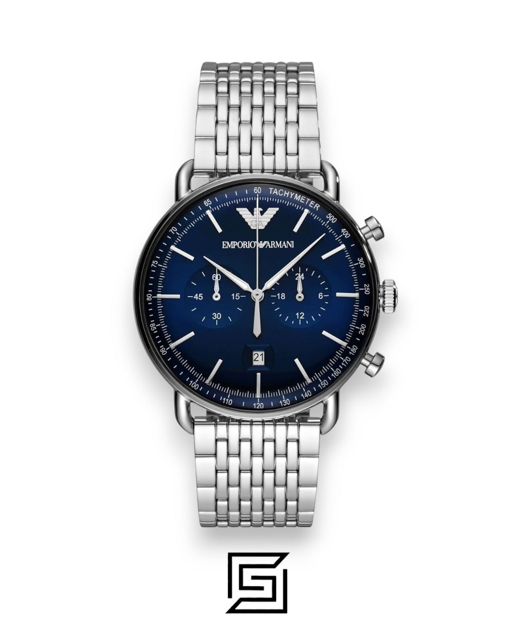 Emporio Armani AR11238 Aviator Chronograph Men's Watch Blue Dial 43mm