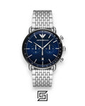 Emporio Armani AR11238 Aviator Chronograph Men's Watch Blue Dial 43mm