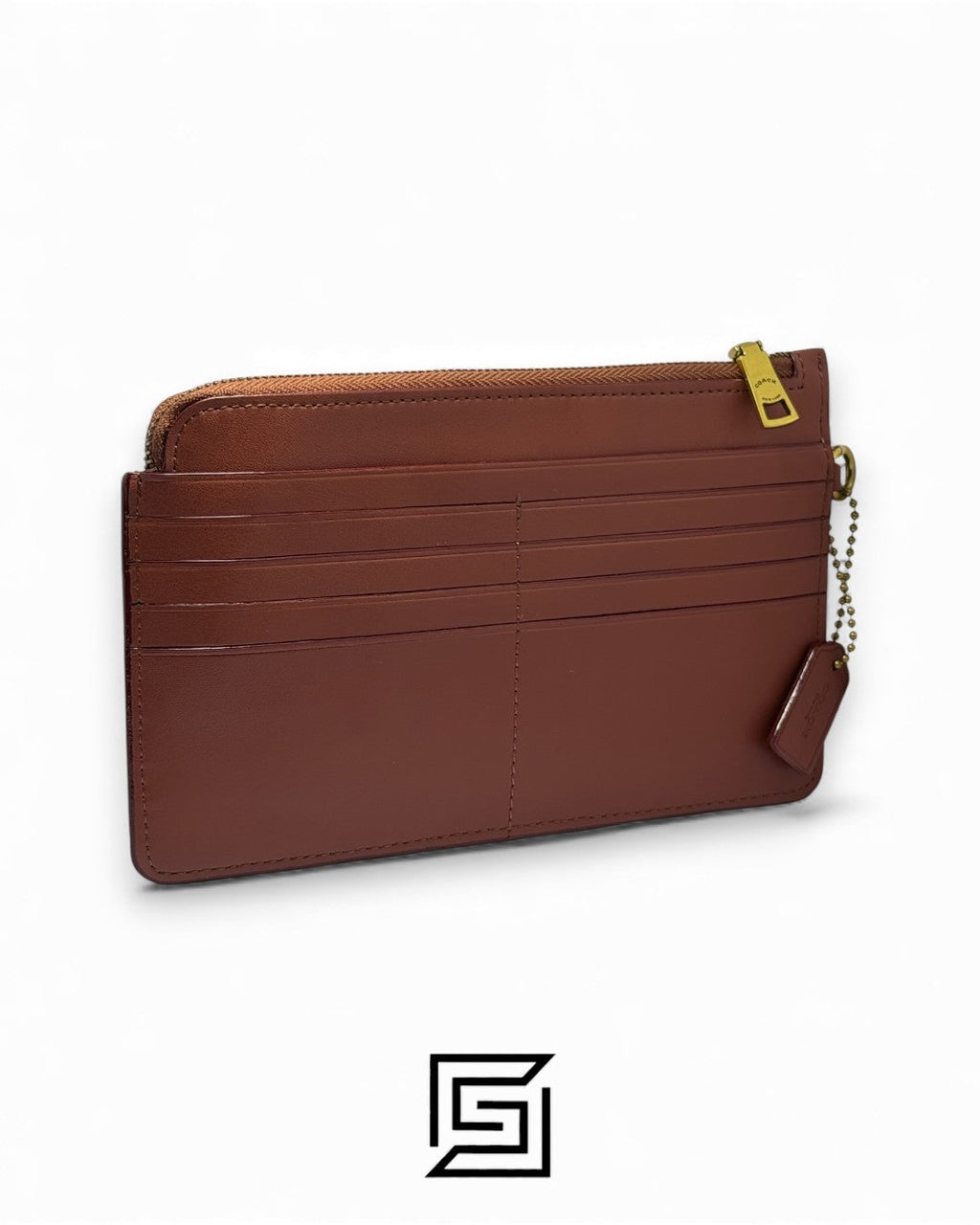 Coach L Zip Wristlet In Colorblock Brown Style No. C8568