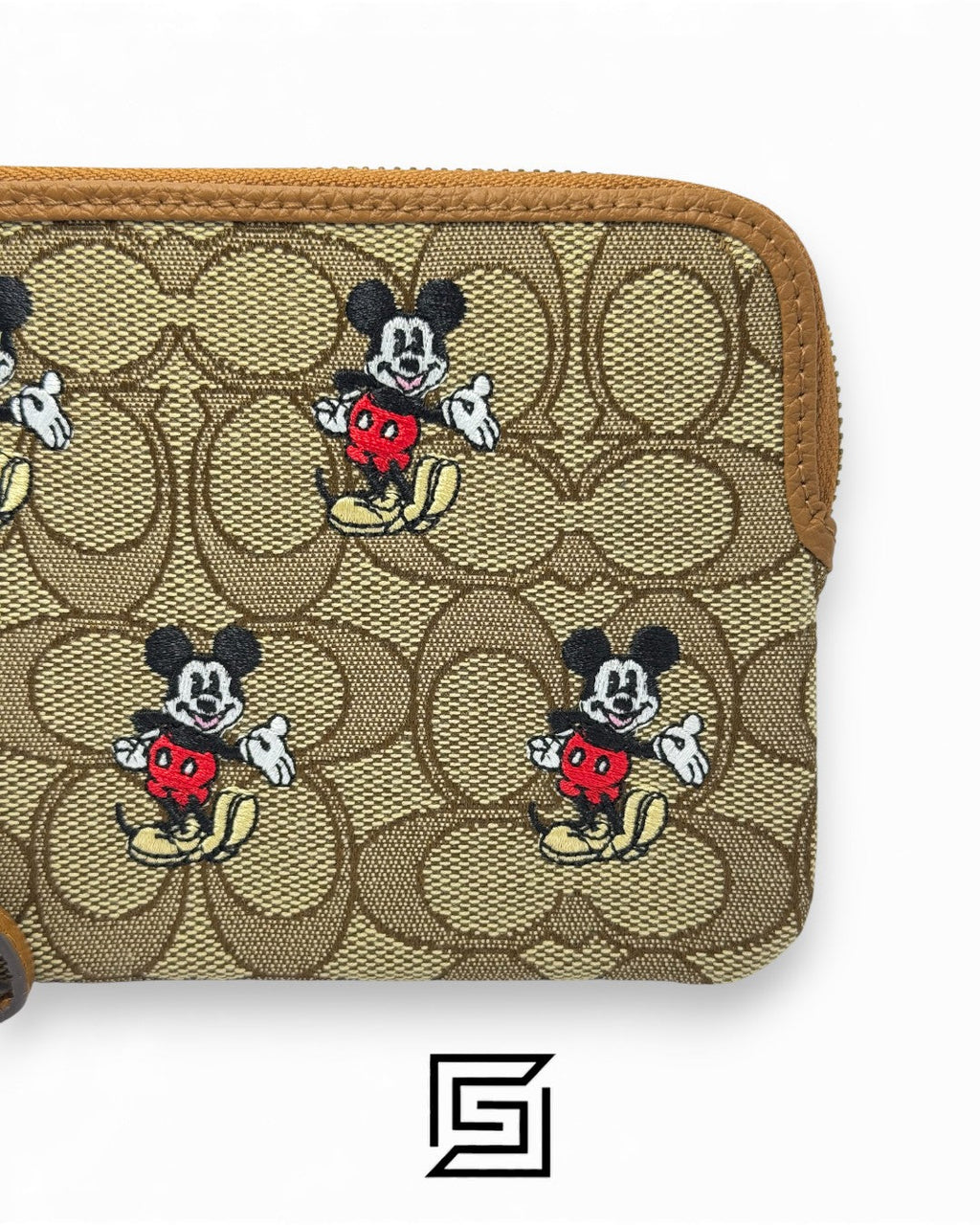 Disney X Coach Corner Zip Wristlet In Signature Jacquard With Mickey Mouse Print Style No. CN033