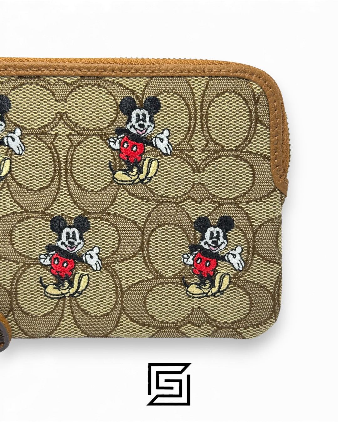 Disney X Coach Corner Zip Wristlet In Signature Jacquard With Mickey Mouse Print Style No. CN033