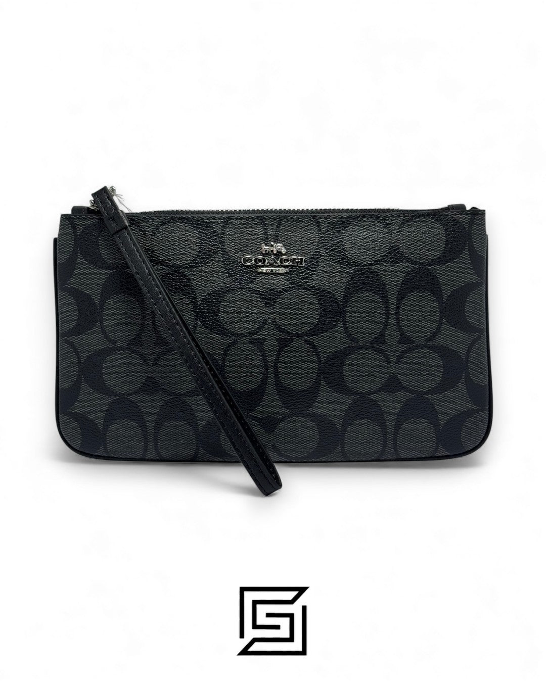 Coach Large Wristlet In Signature CanvasGrey Style No. F58695