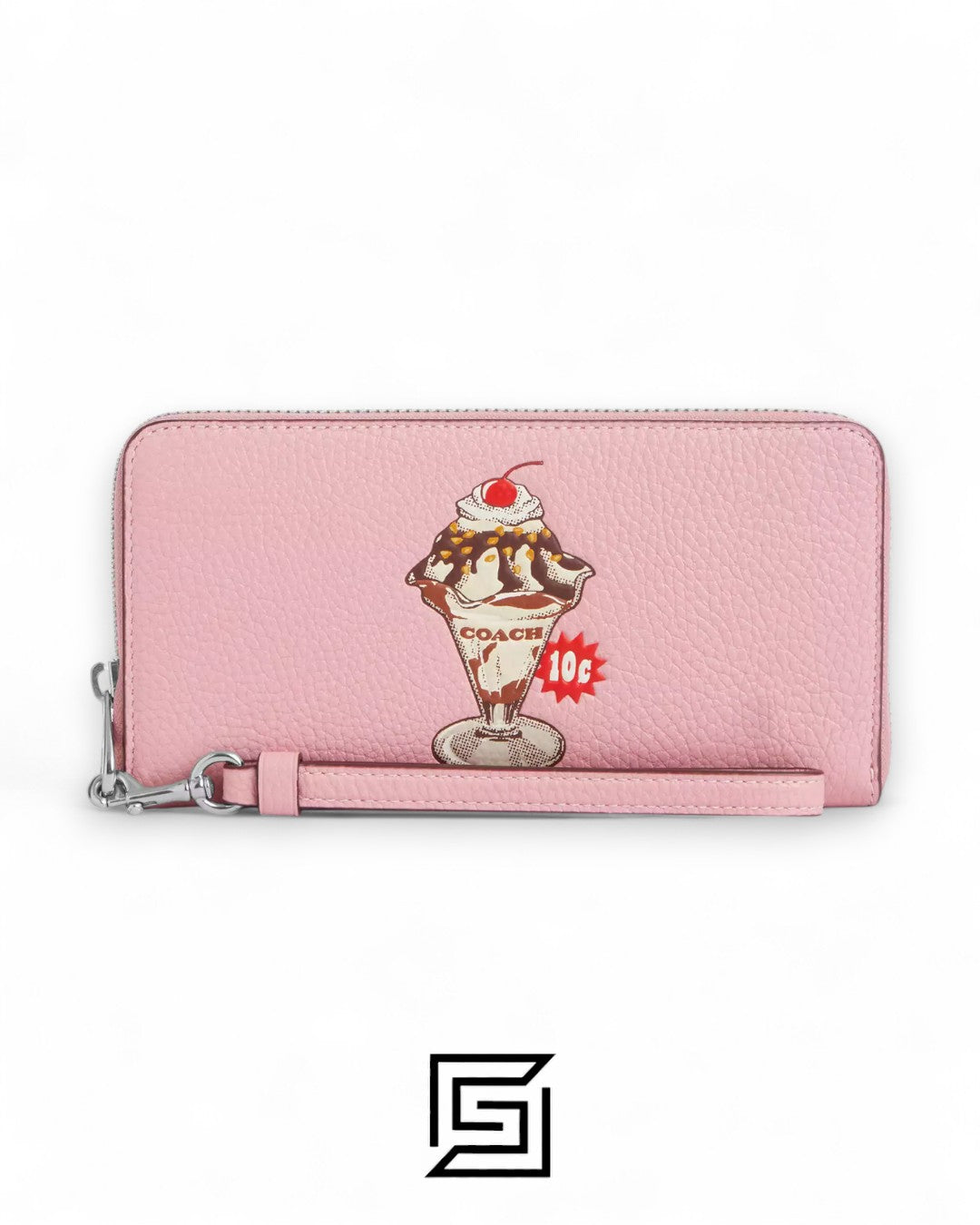 Coach Long Zip Around Wallet with Sundae Graphic Cherry Style No. CU380