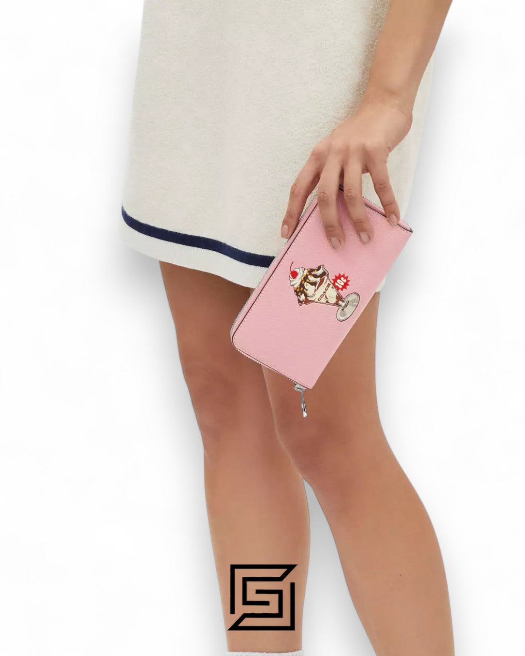 Coach Long Zip Around Wallet with Sundae Graphic Cherry Style No. CU380