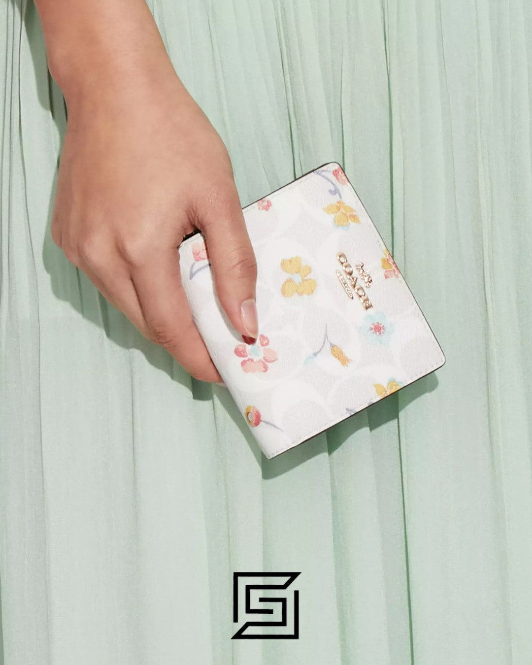 Coach Snap Wallet In Signature Canvas With Mystical Floral Print Style No. C8704