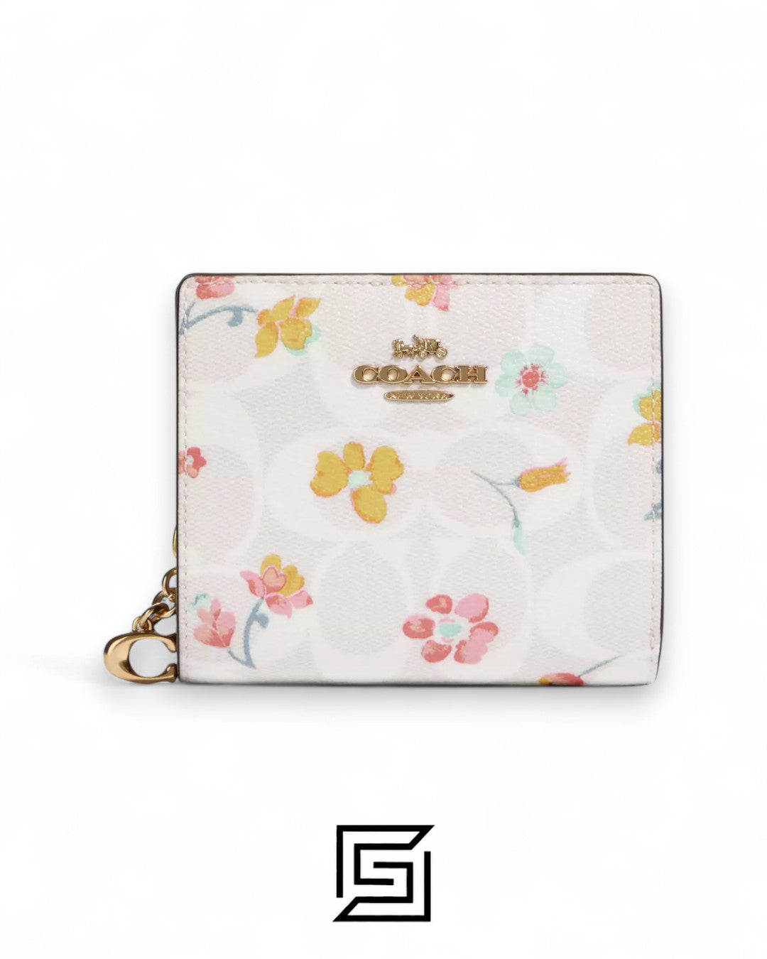 Coach Snap Wallet In Signature Canvas With Mystical Floral Print Style No. C8704