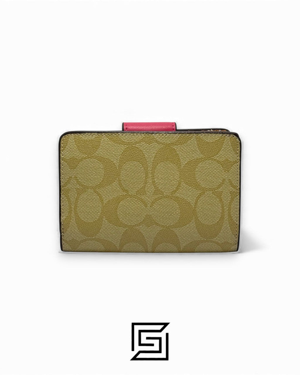 Coach Medium Corner Zip Wallet In Signature Canvas Pink Style No. C0082